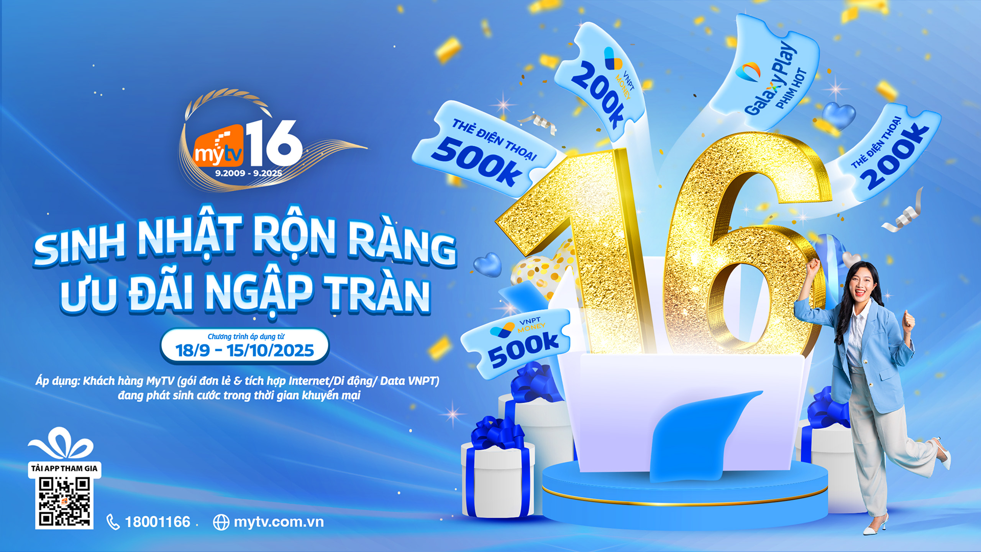  MỪNG SINH NHẬT 16 NĂM – MyTV TẶNG ĐẠI TIỆC ƯU ĐÃI “KHỦNG”